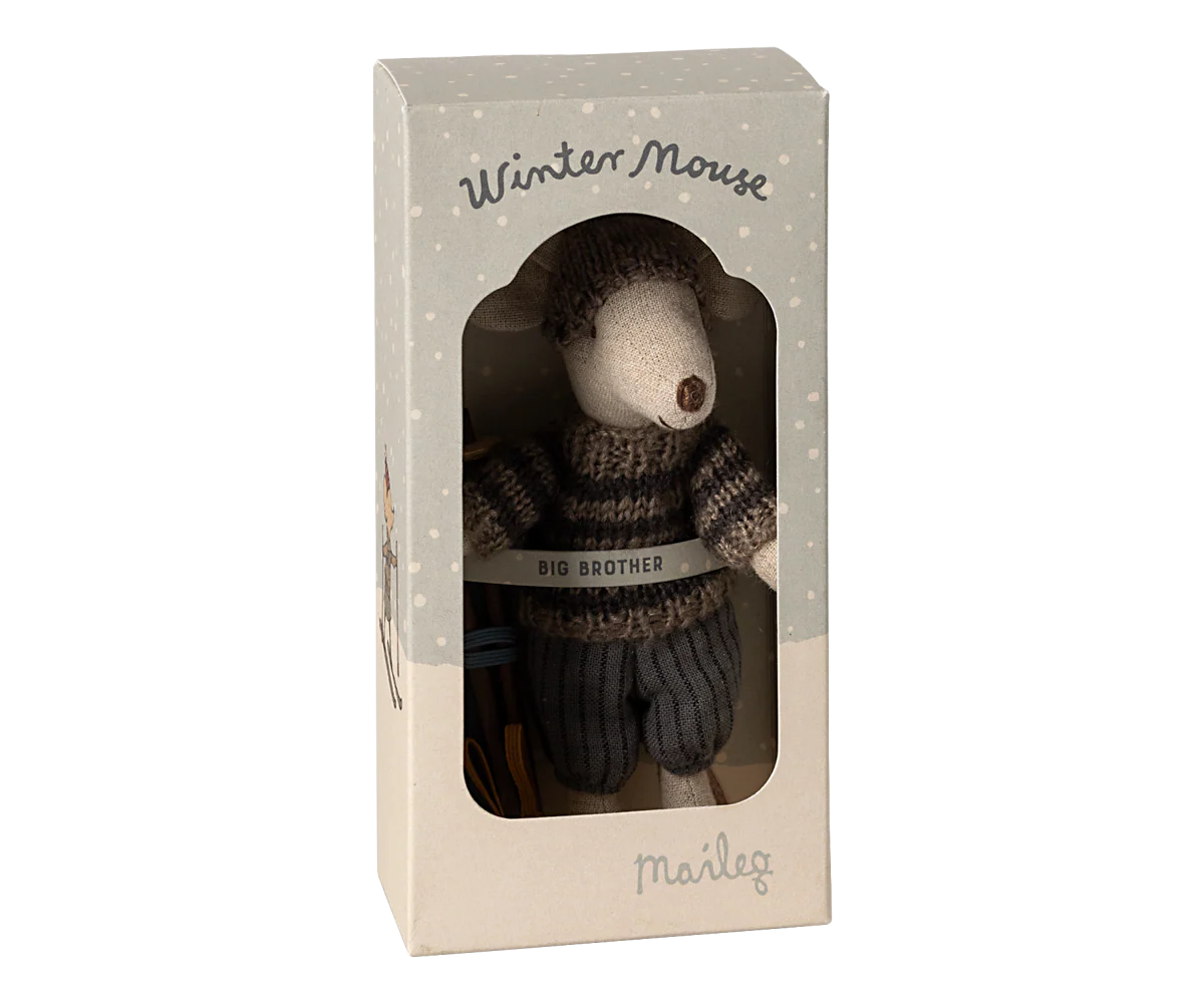 Big Brother Winter Mouse with Ski Set - Grey