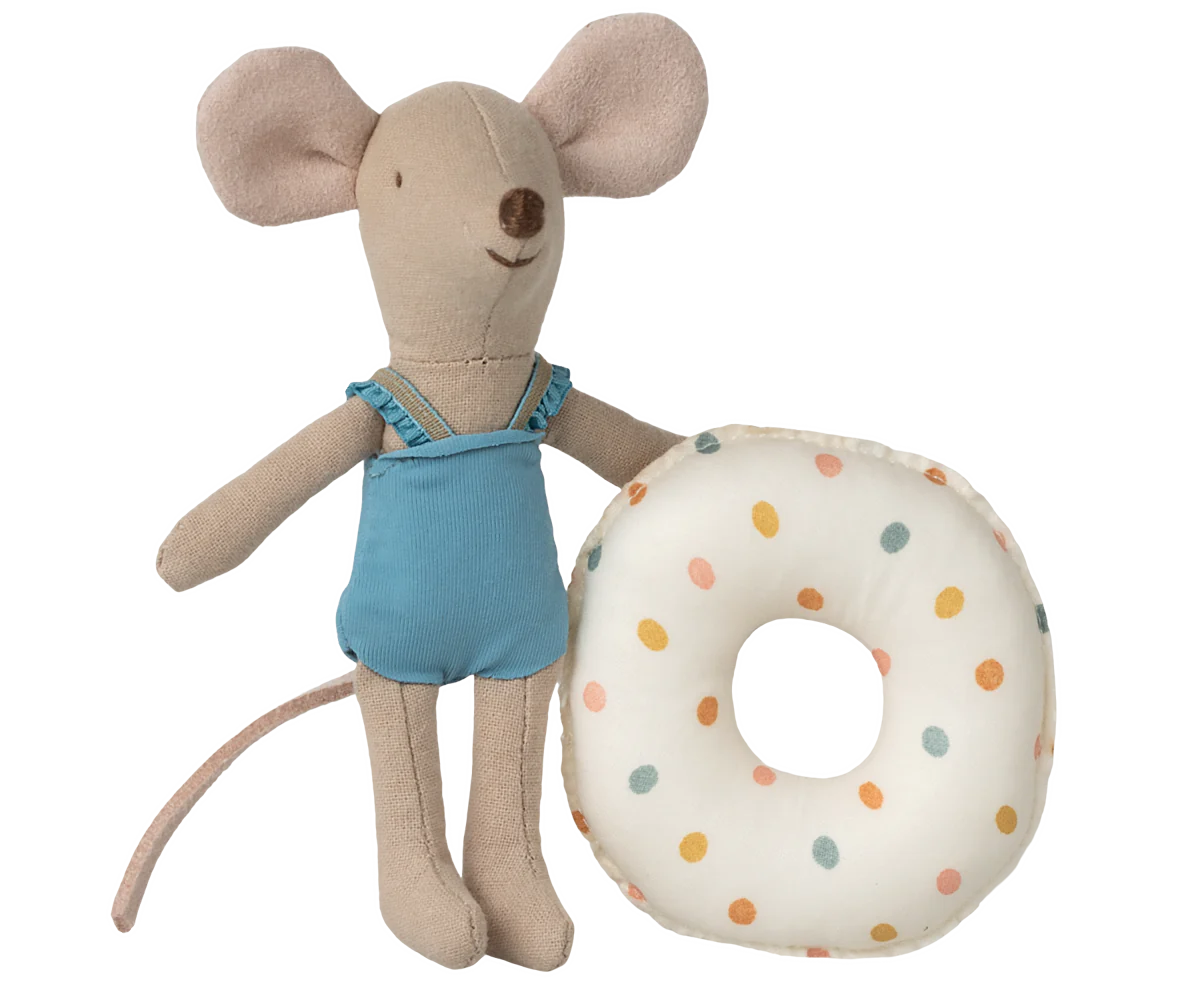Beach Little Sister Mouse with Float - Multi Dot