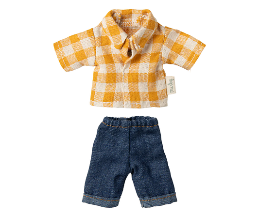 Yellow Checked Shirt and Pants Outfit - Dad Mouse