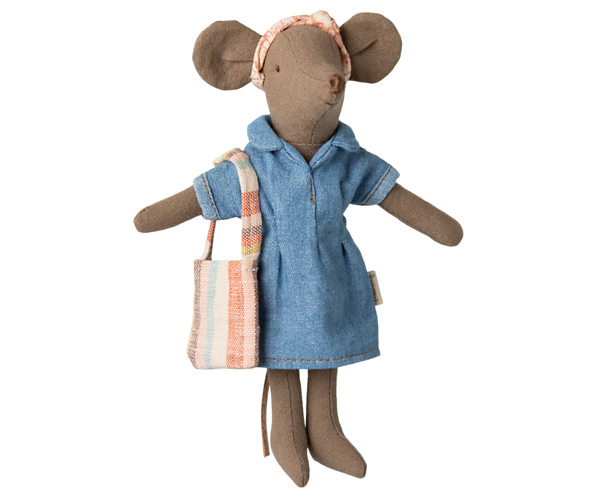 Denim Dress and Bag Outfit - Mum Mouse