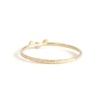 Three Diamond Hammered Ring