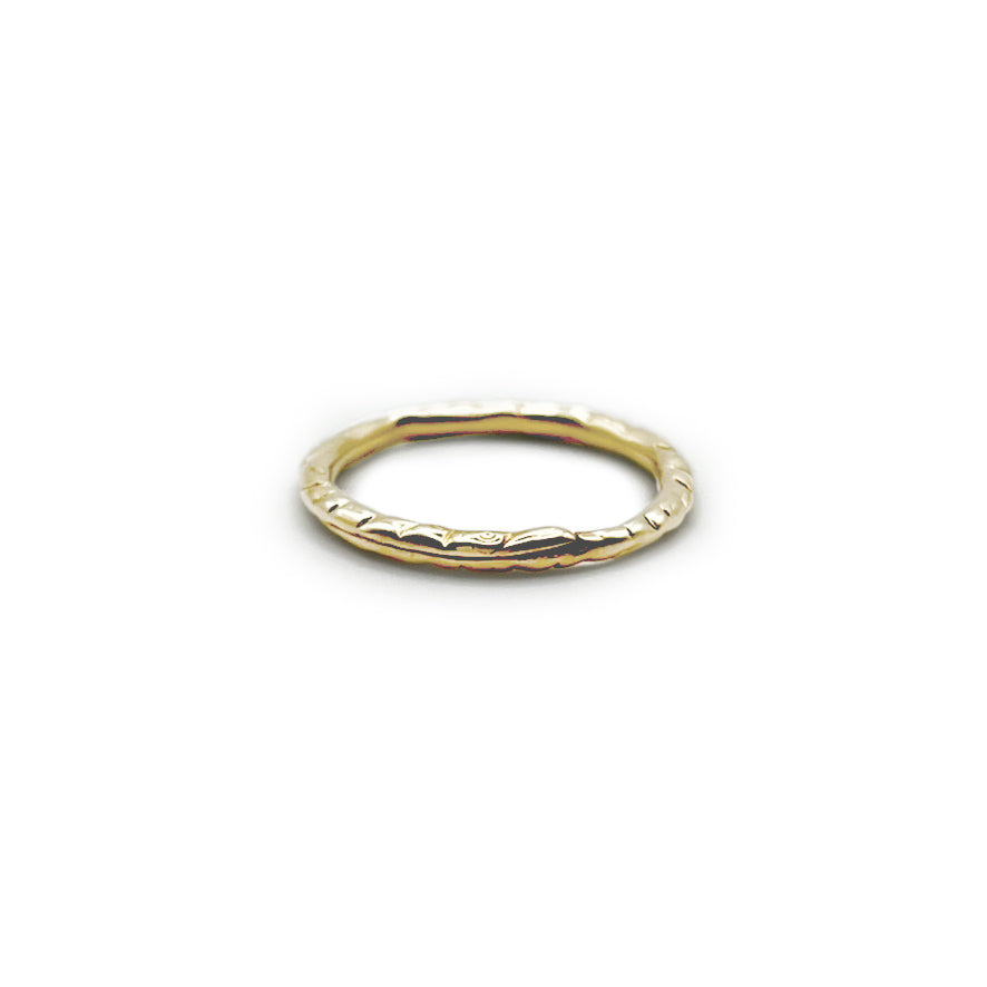 Antique Victorian Medium Engraved Split Ring - 9ct Yellow Gold