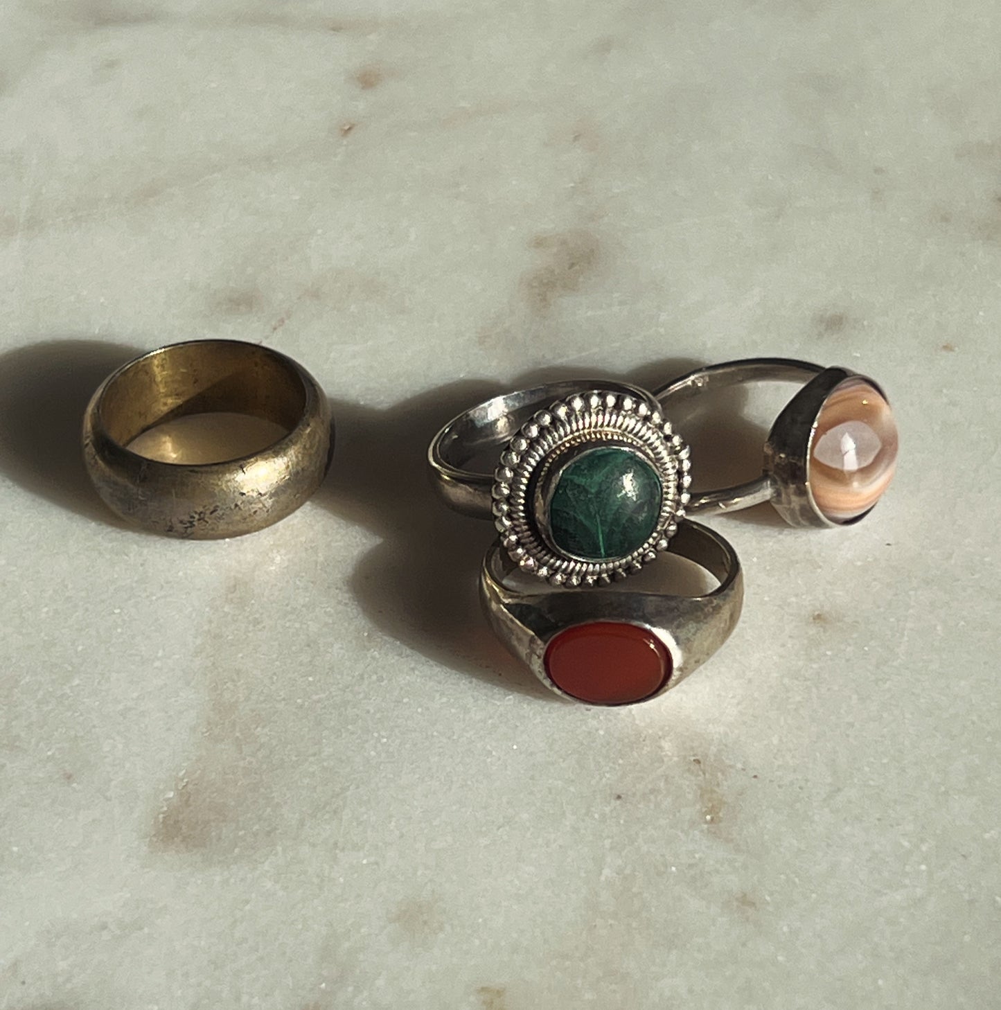 Vintage Continental Silver Donut Band - Sz. 7.5