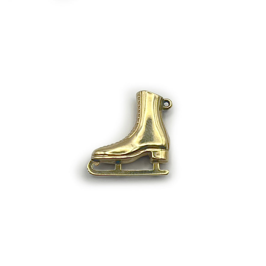 Vintage Ice Skate Charm - 9ct Yellow Gold