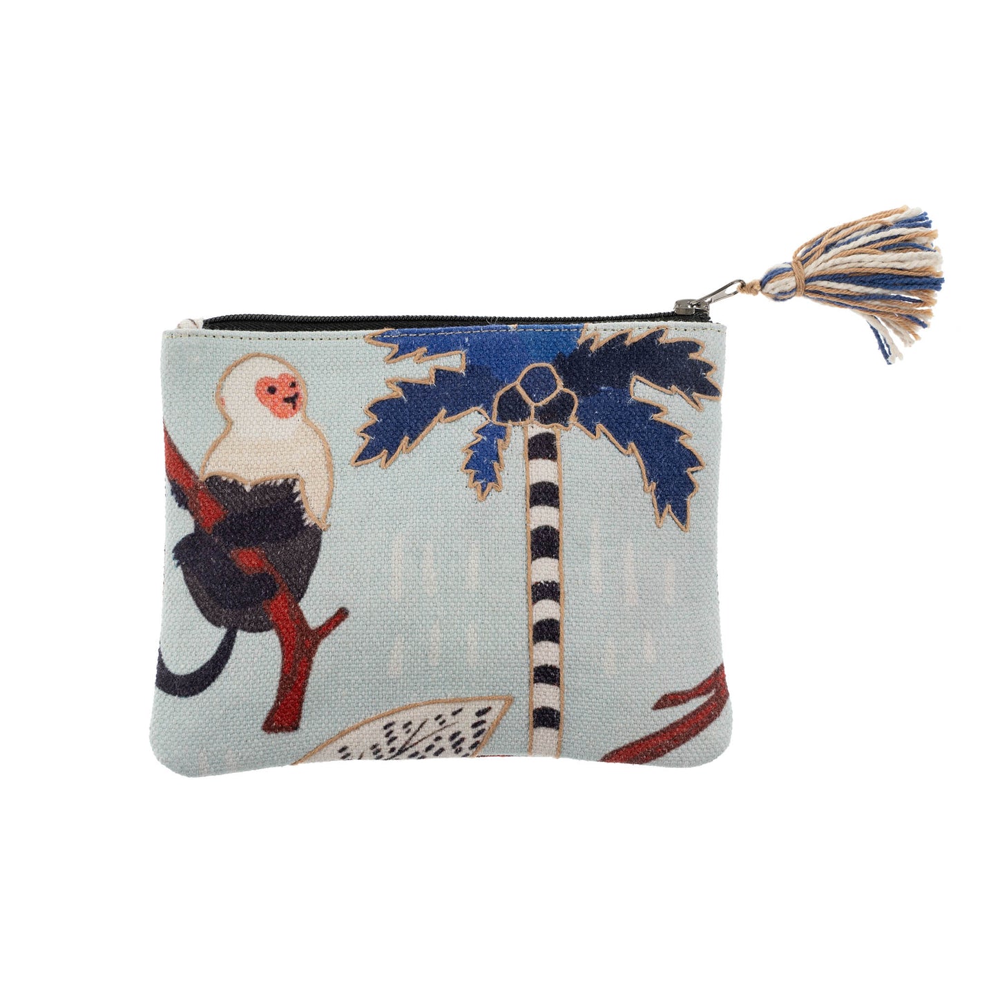 Tropical Monkey Embroidered Pouch
