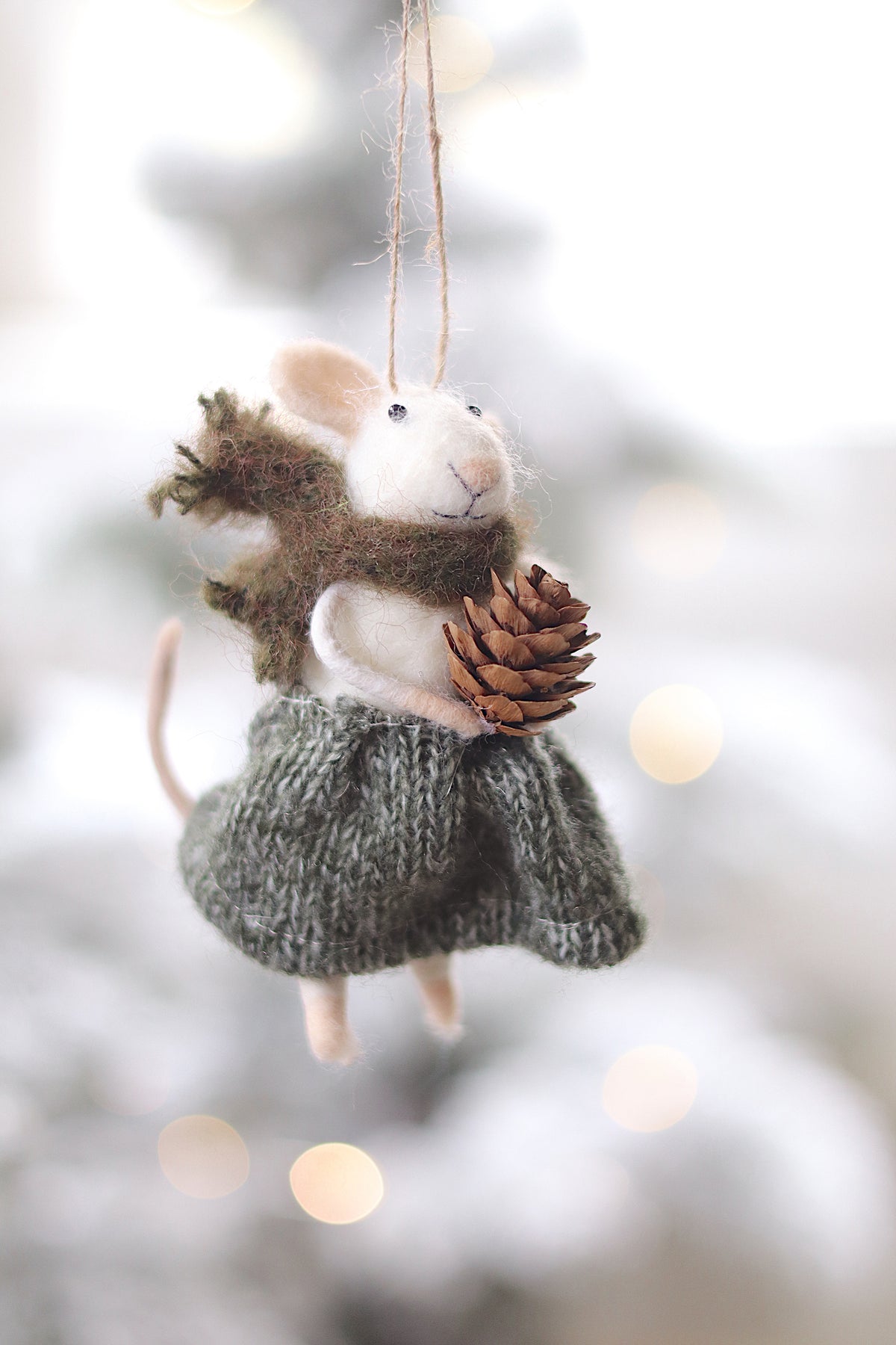 Pinecone Patrice Mouse Ornament