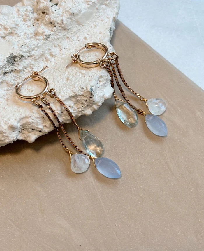 Nimbus Earrings - Blue Lace Agate