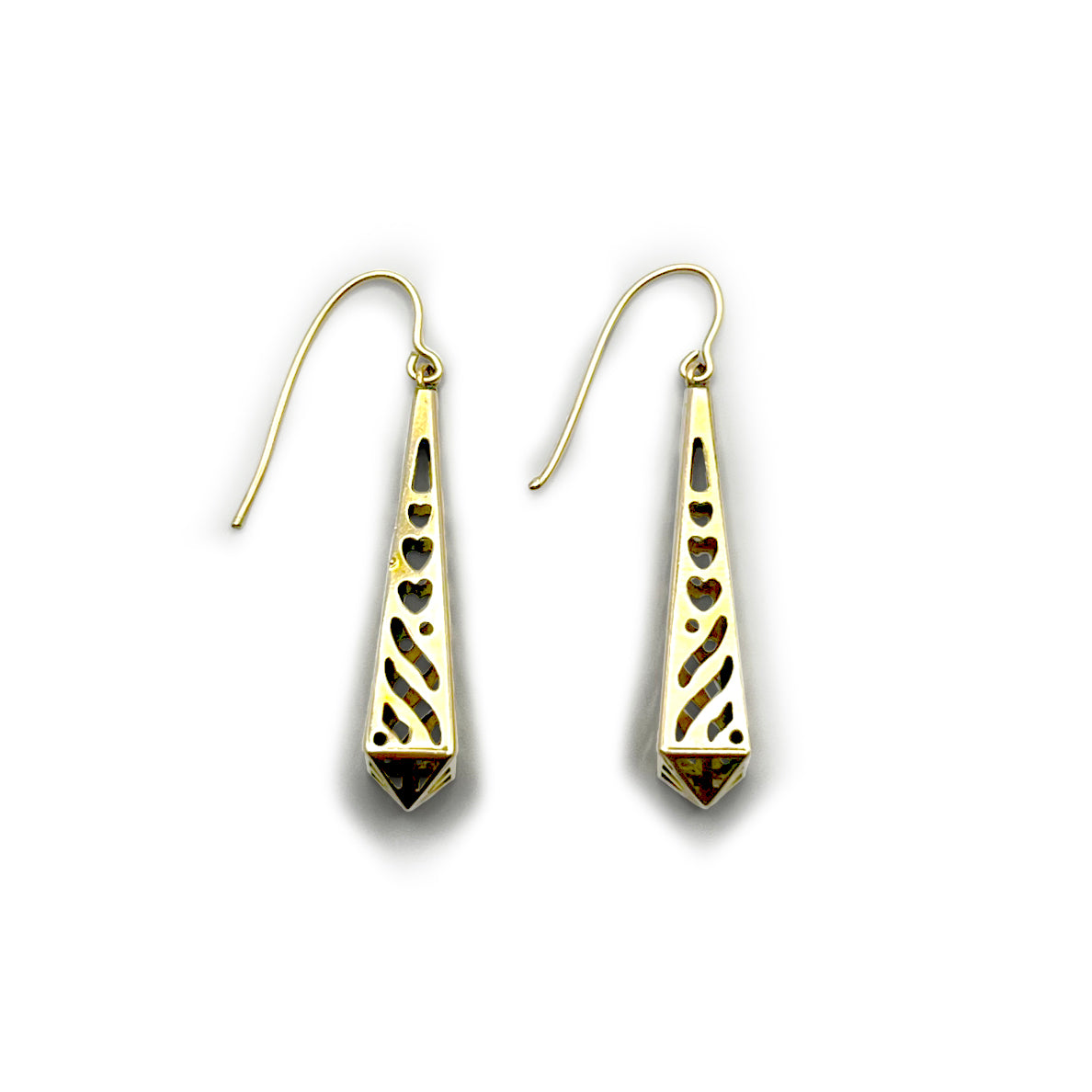 Antique Art Deco Drop Earrings - 9ct Yellow Gold