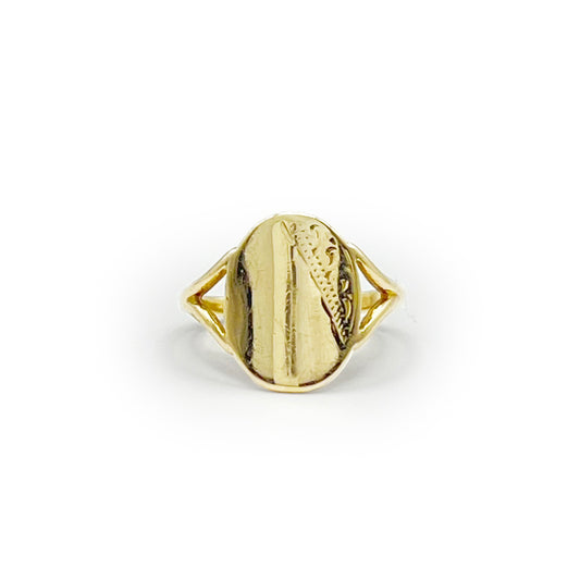 Vintage Medium Signet Ring - 9ct Yellow Gold - Sz. 5