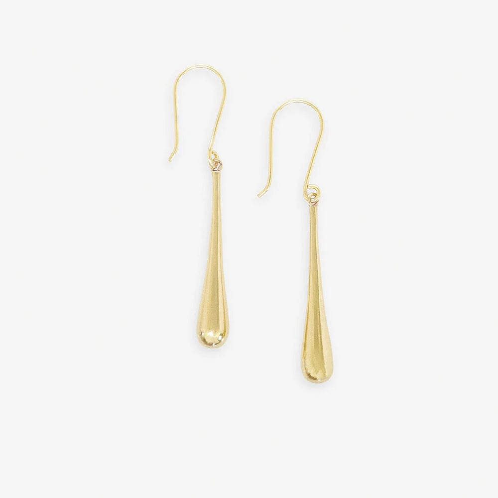 Savannah Tear Drop Earrings - Brass