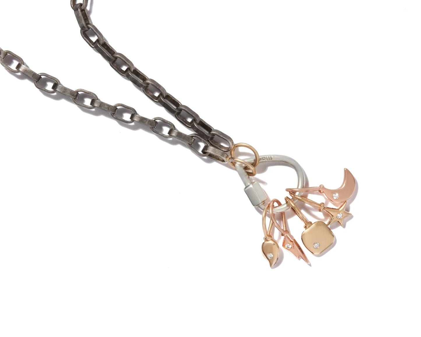 Biker Chain with Yellow Gold Loops - 16''