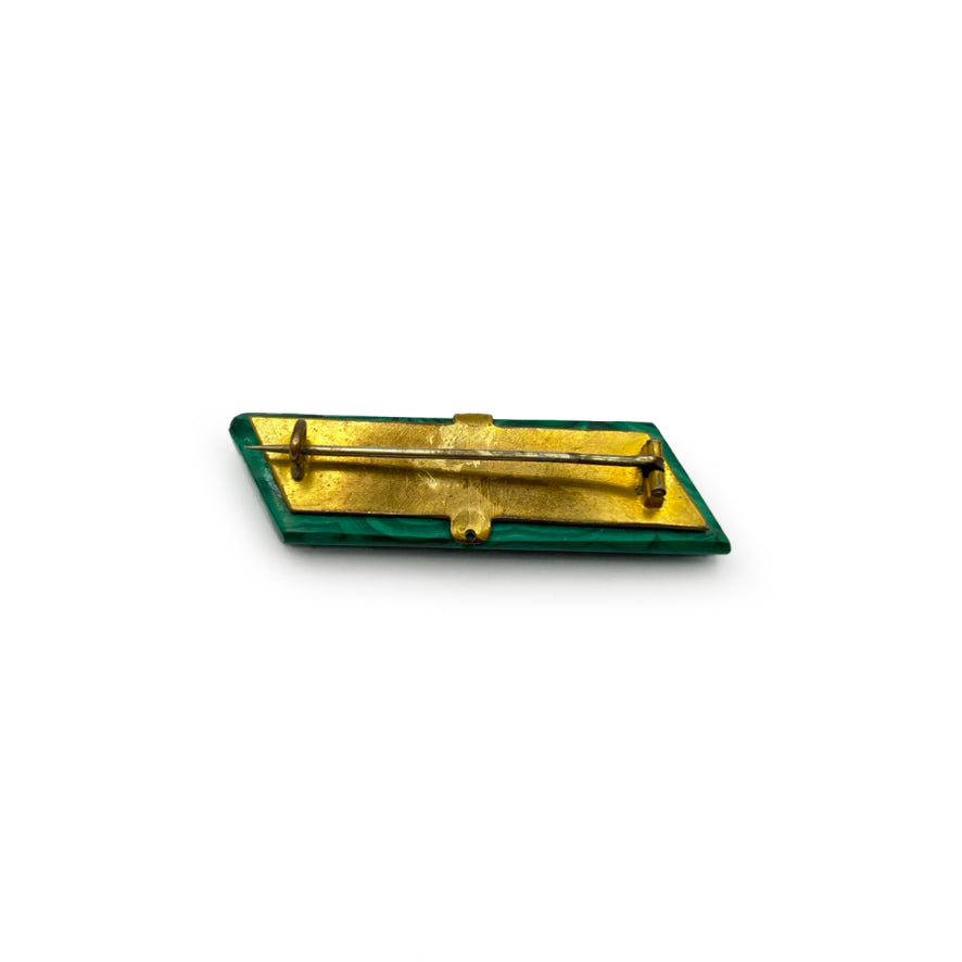 Antique Edwardian Malachite Brooch