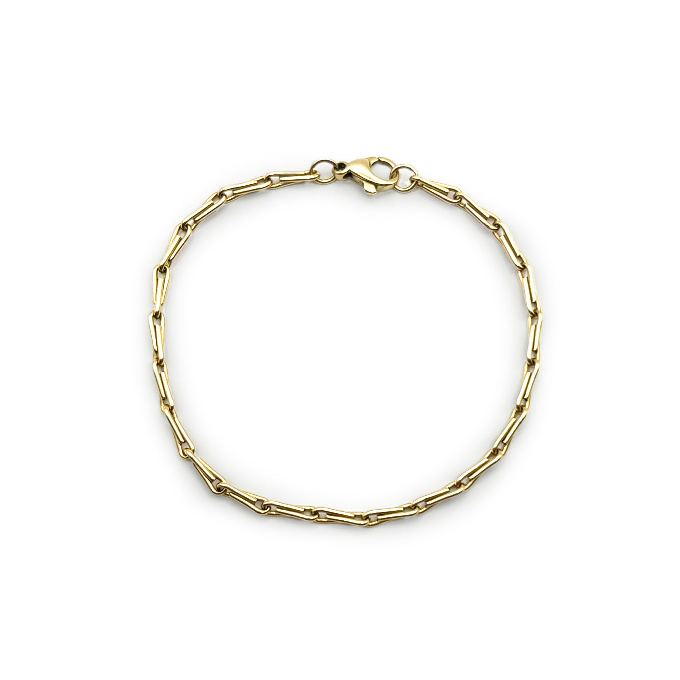 Vintage Heavy Paperclip Chain Bracelet - 9ct Yellow Gold - 8"L
