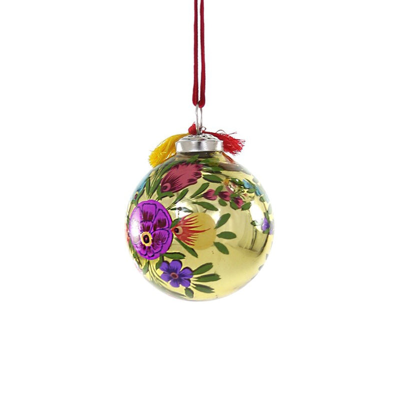 FOLK GARDEN BAUBLE ORNAMENT - GOLD