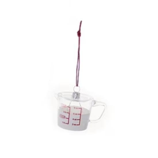 CHRISTMAS KITCHEN ITEM MINI ORNAMENT - MEASURING CUP
