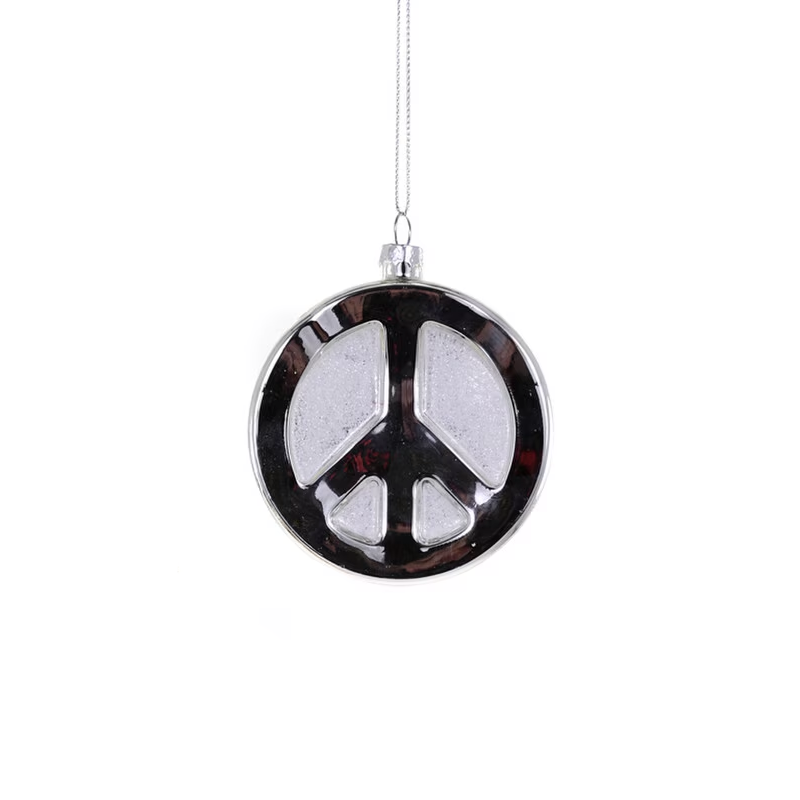 PEACE SIGN ORNAMENT - SILVER