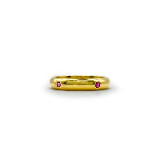 Vintage Ruby Eternity Band - 18ct Yellow Gold - Sz 7.5