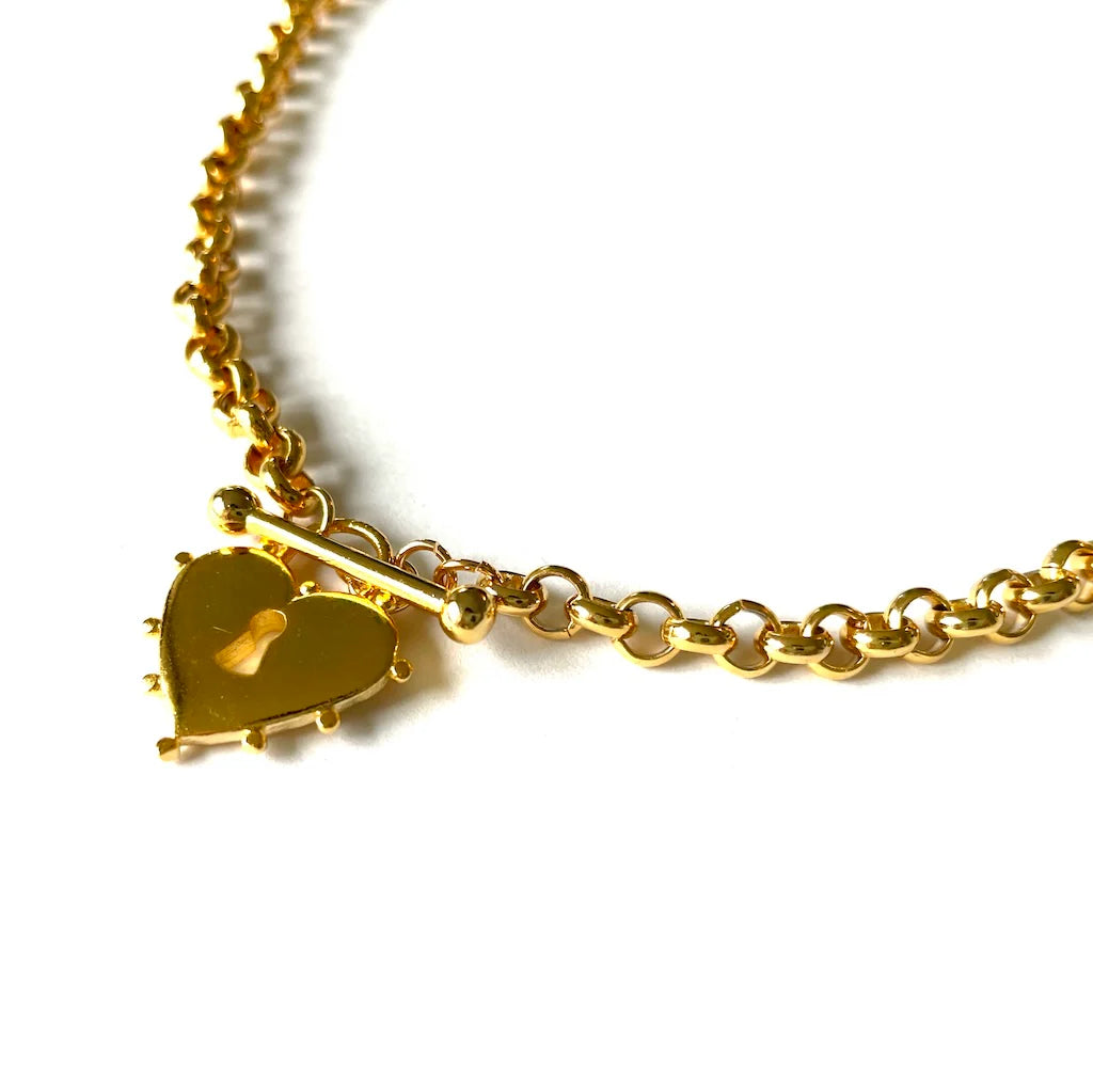 Heart Lock Chain - Gold