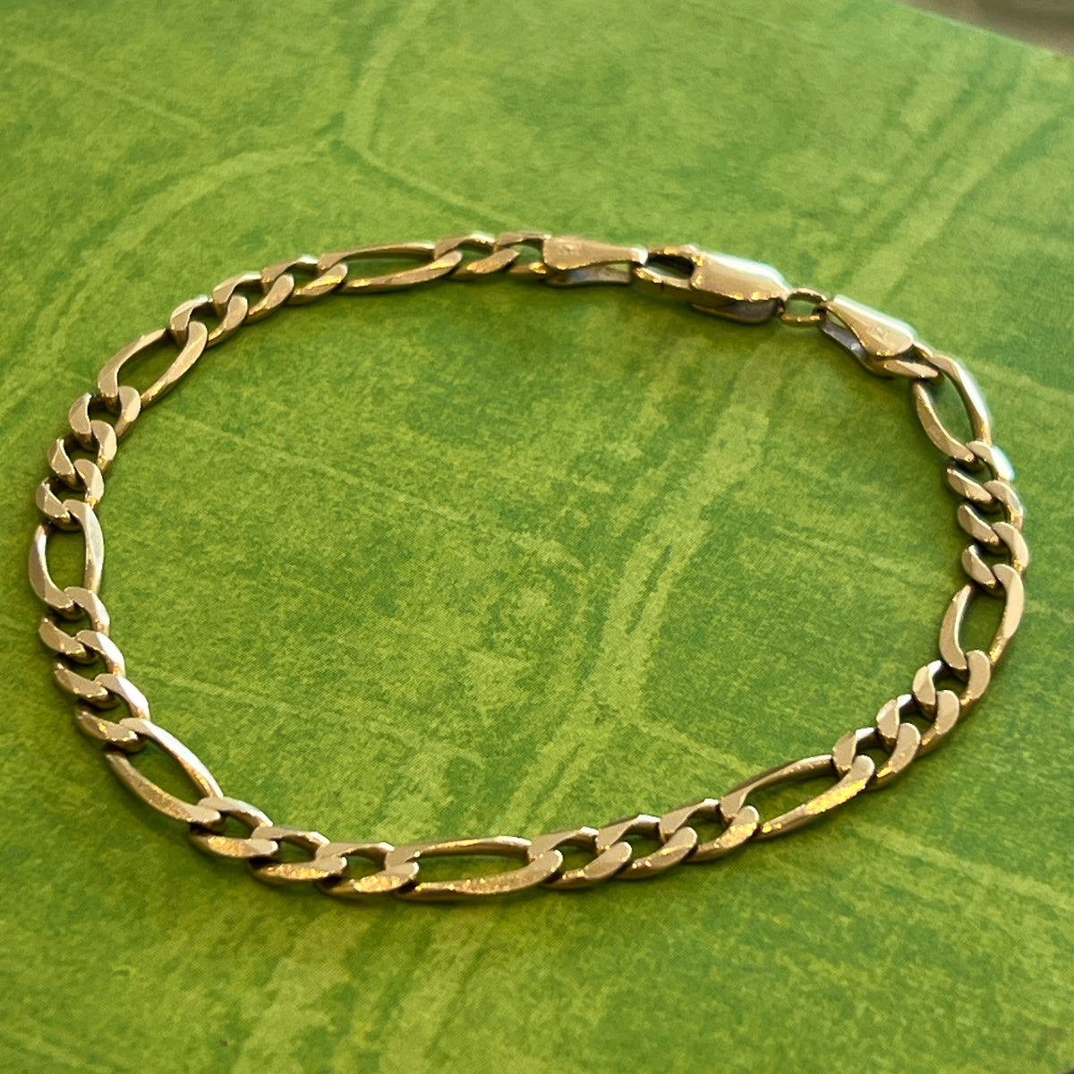 Vintage Figaro 14k Yellow Gold Bracelet - 7.25"L