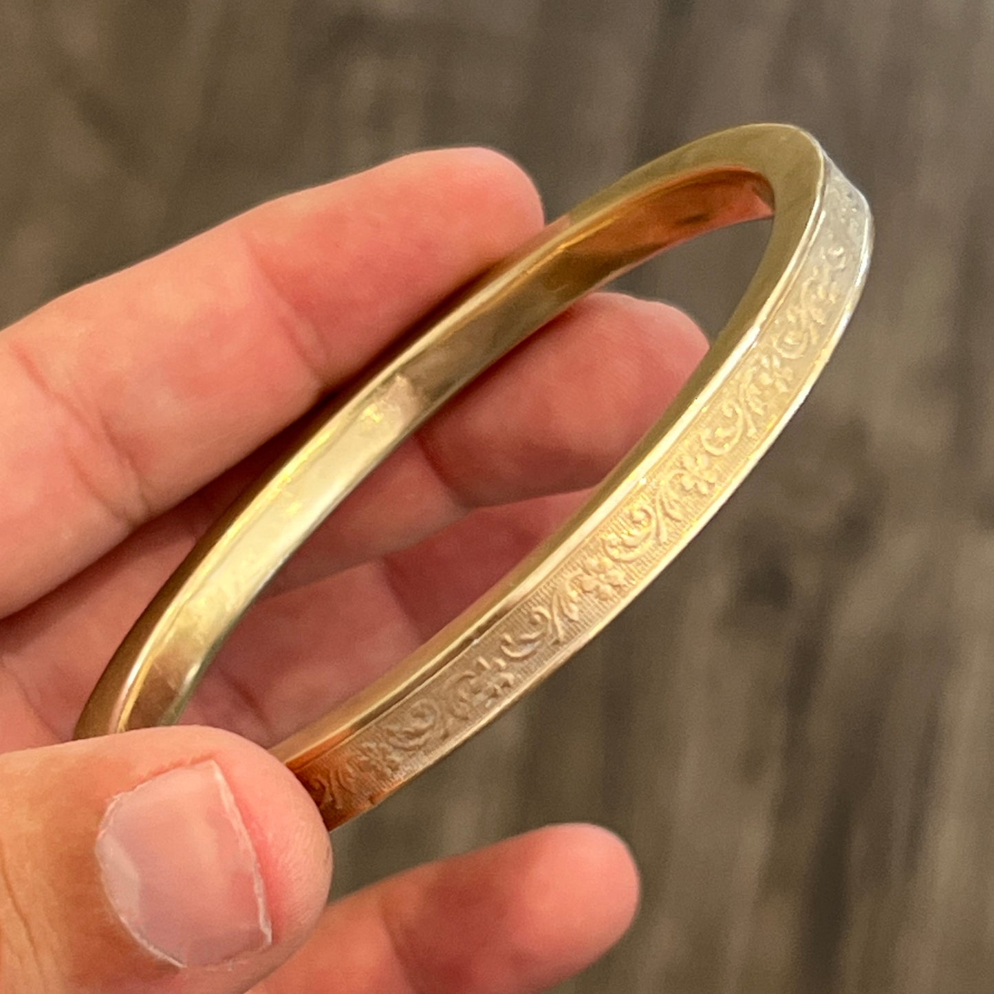 Vintage 9k Gold Edwardian Style Arm Bangle