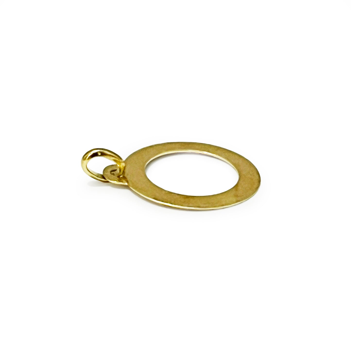 Estate Engine Turned 18k Yellow Gold Circle Charm