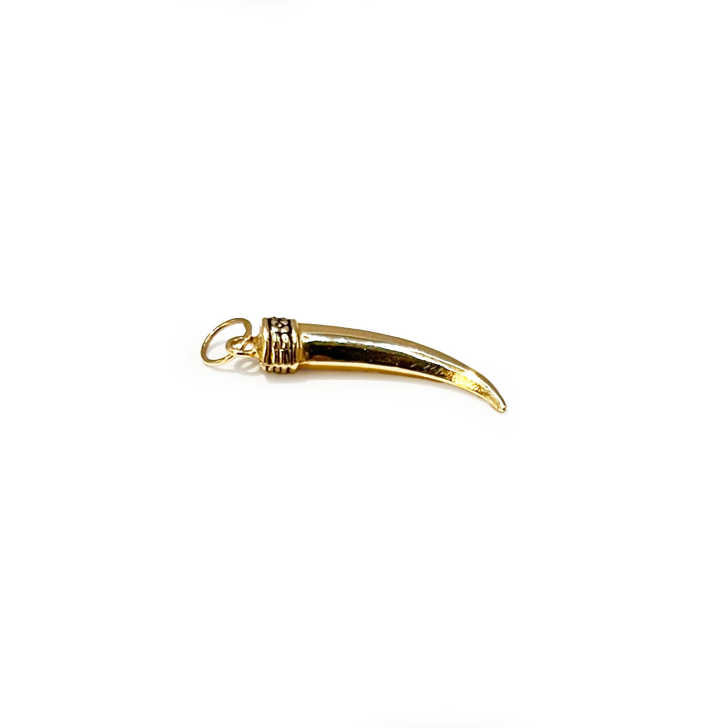 Estate 19k Yellow Gold Horn Charm