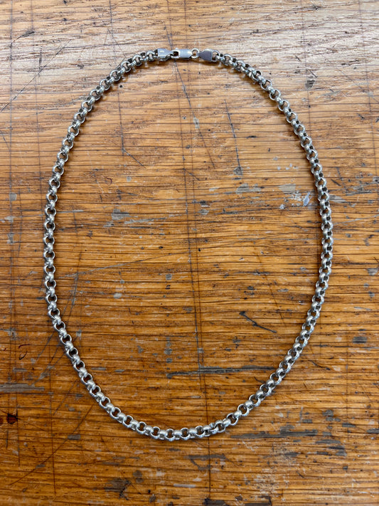 Vintage Sterling Silver Belcher Chain Necklace - 20"L