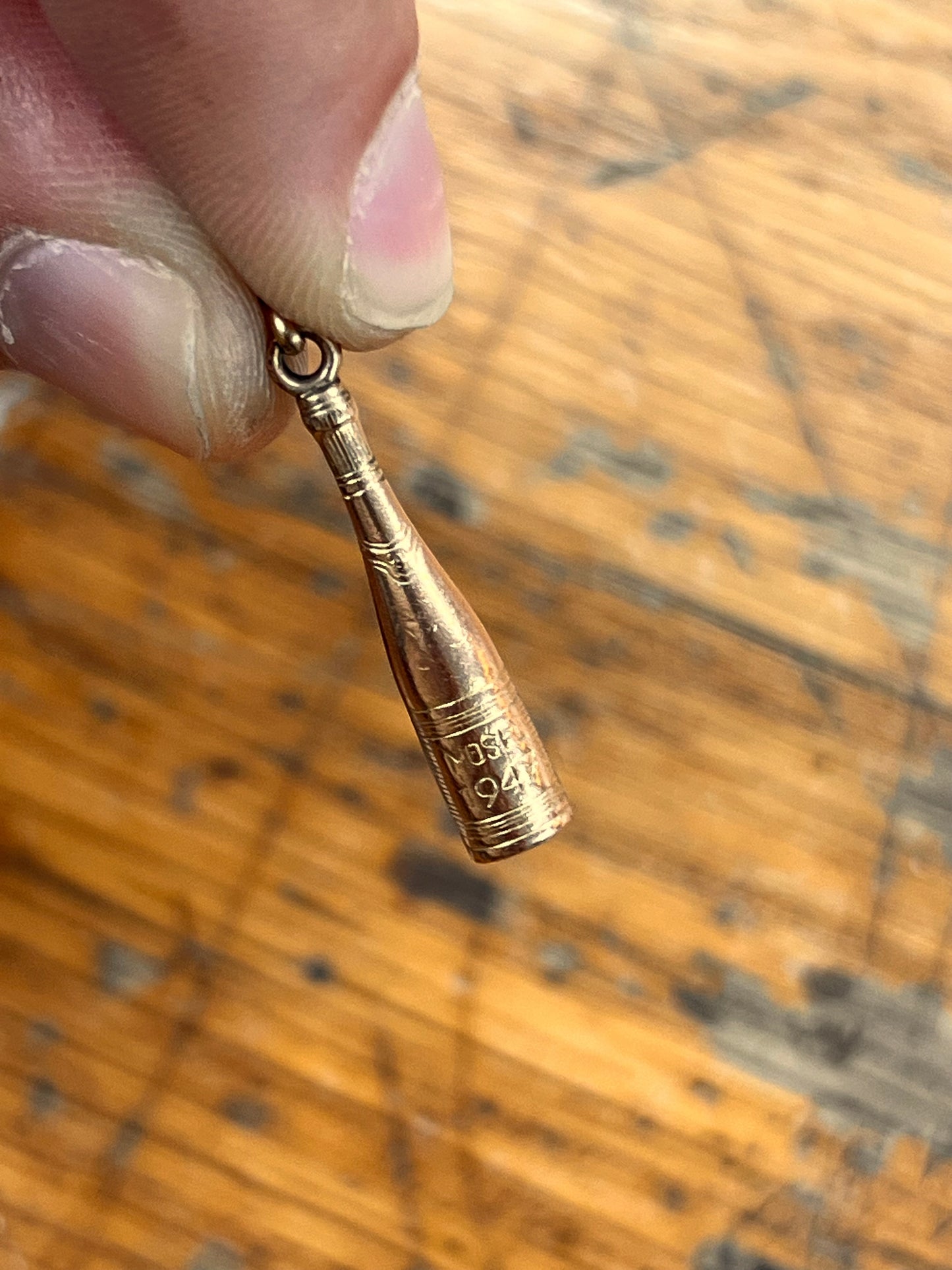 Vintage Gold Filled Wine Bottle Charm