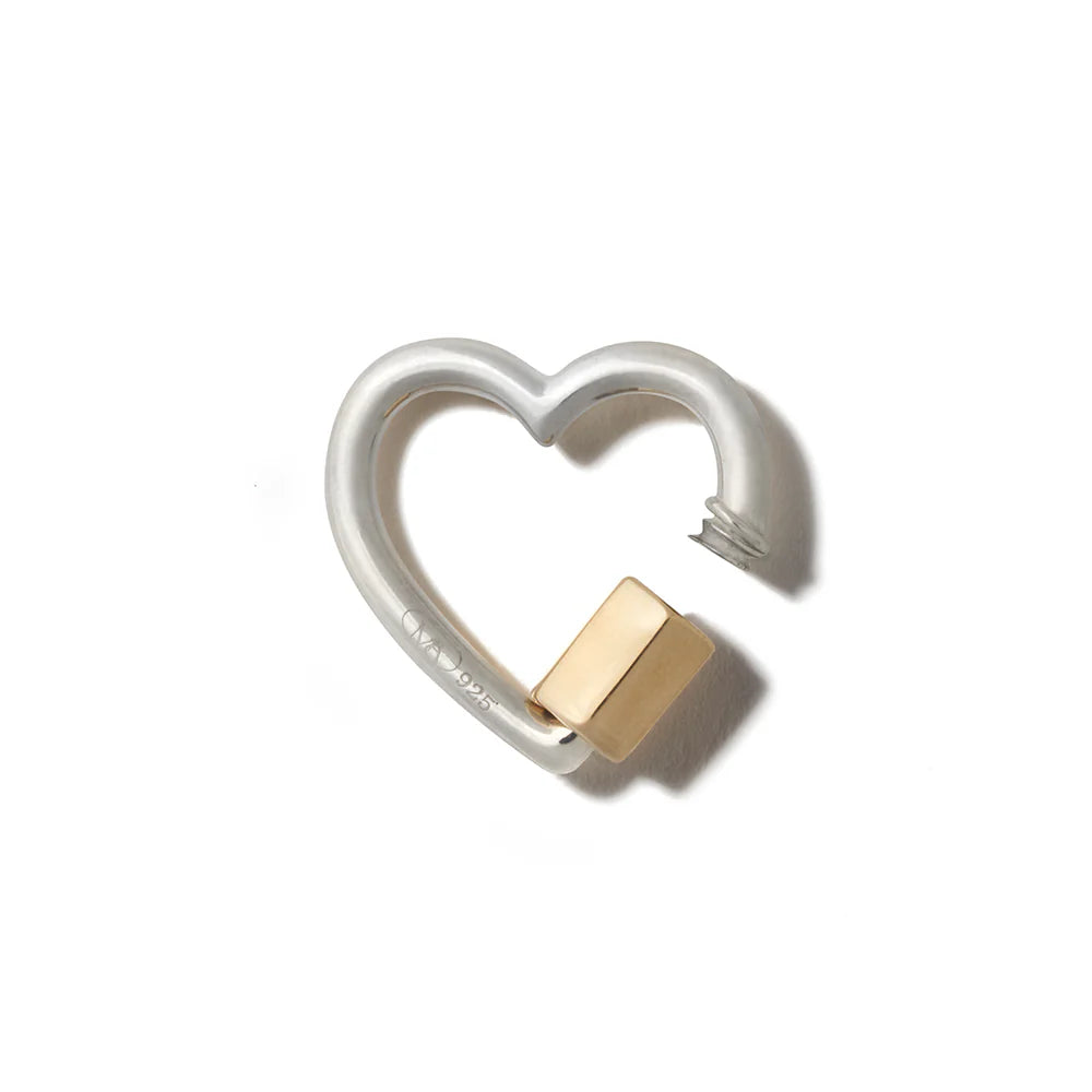 Heart Lock - Silver with Yellow Gold Closure