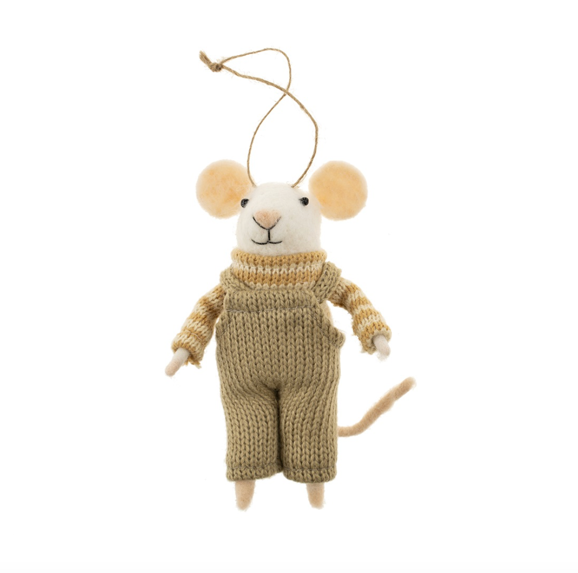 Overalls Olive Mouse Ornament