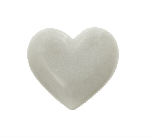 White Marble Heart - Large