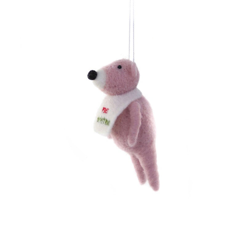 BABY'S FIRST CHRISTMAS BEAR ORNAMENT - PINK