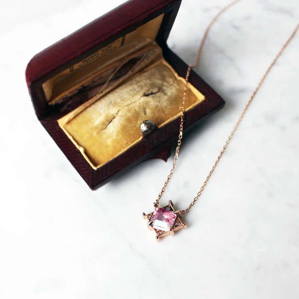 Art Deco Pink Sapphire Necklace