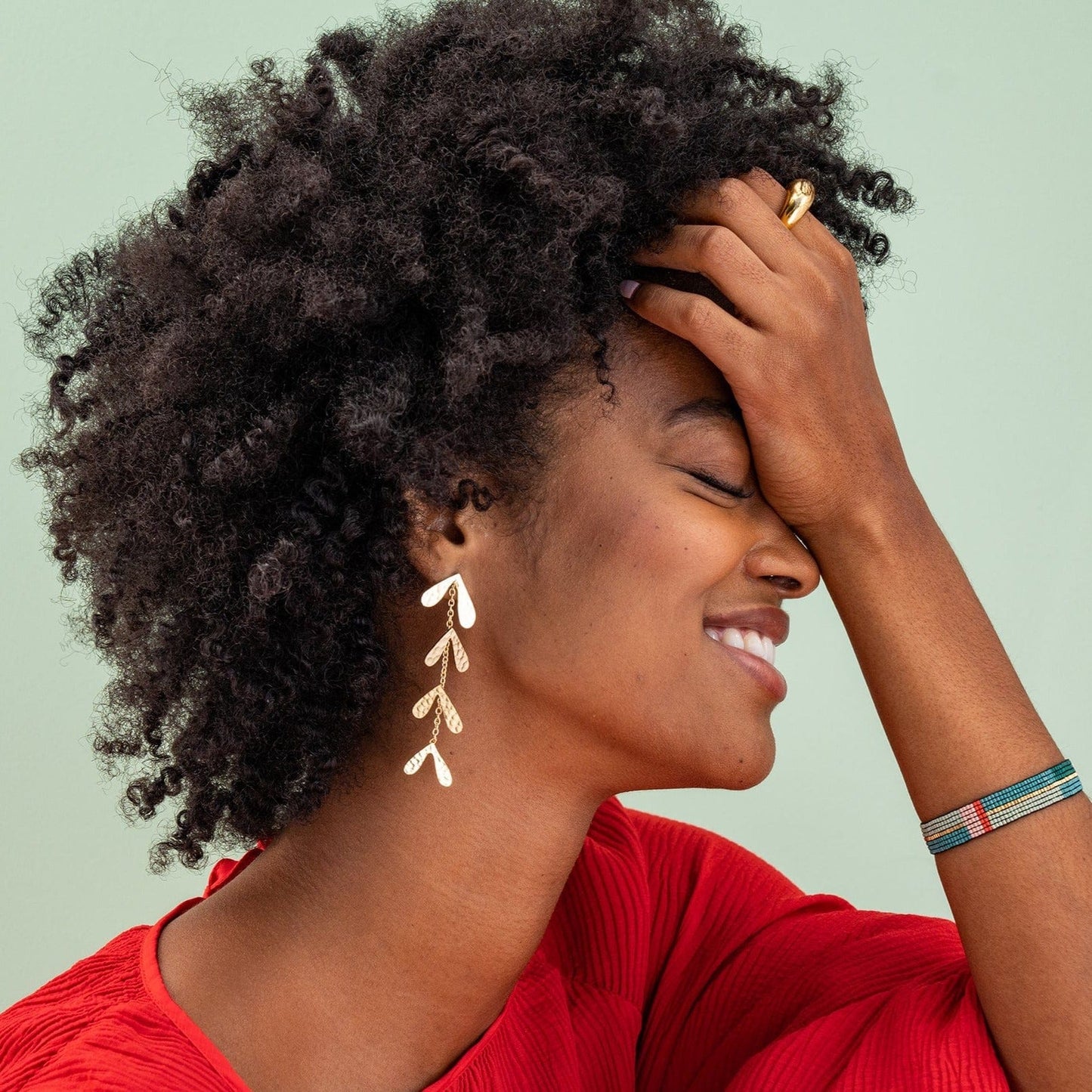 Autumn Falling Leaves Dangle Earrings - Silver