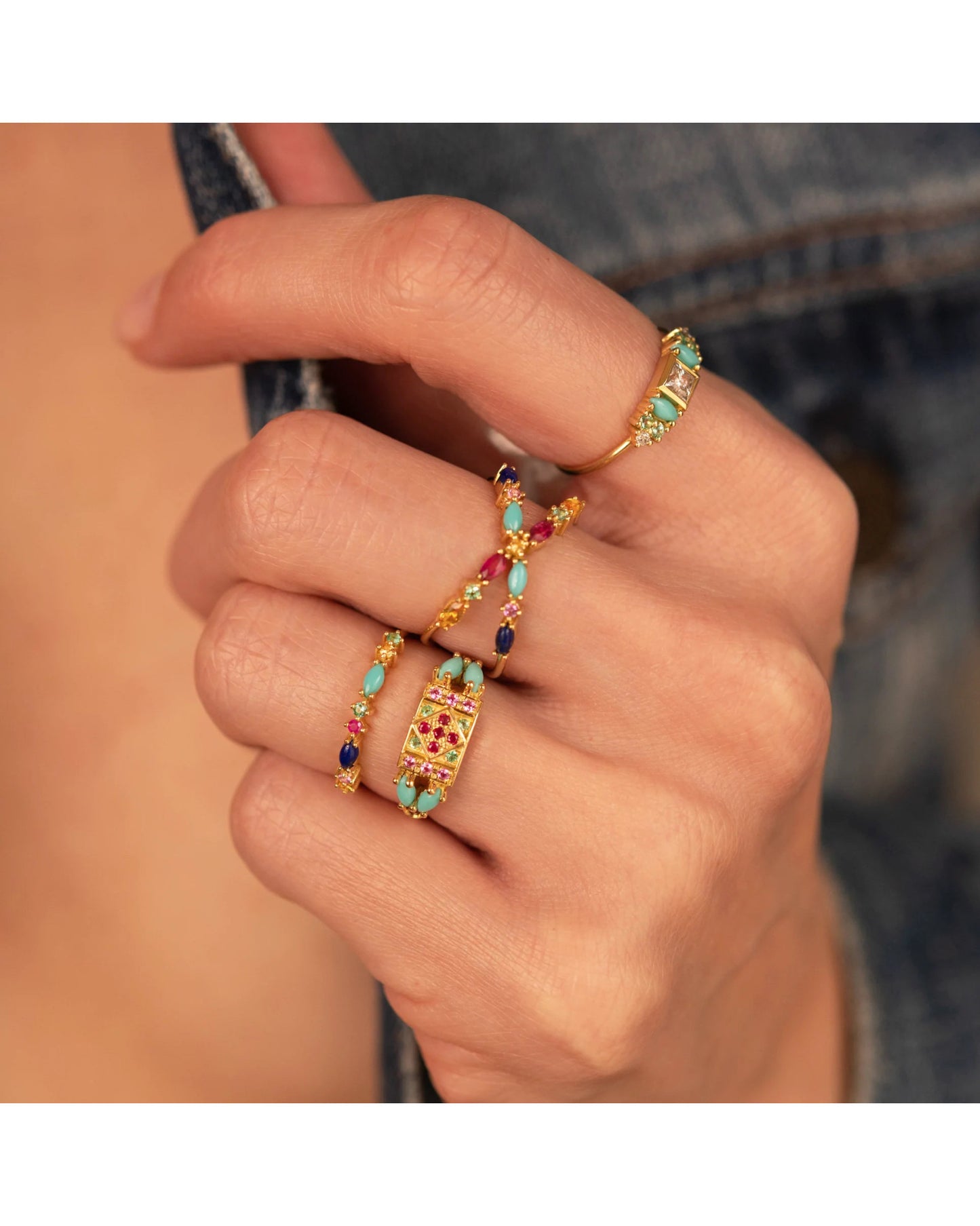 Ava Banner Ring - Turquoise
