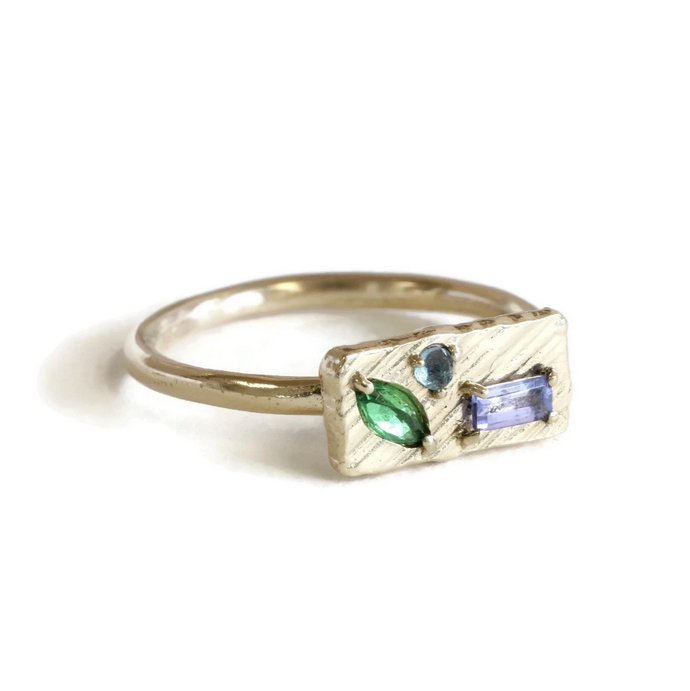 Lavender Garden Small Collage Ring