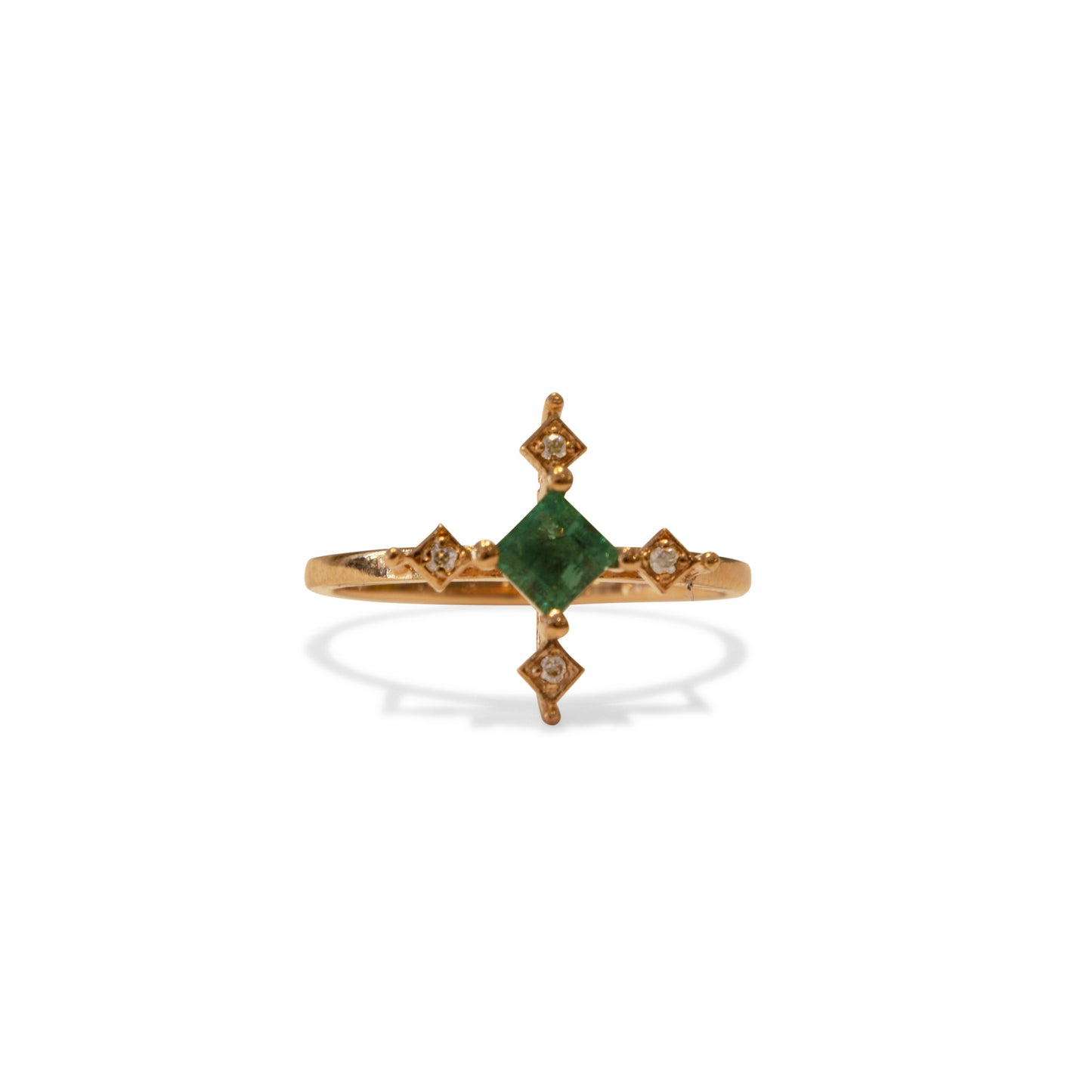Pink Cross Emerald Ring - Sz. 6