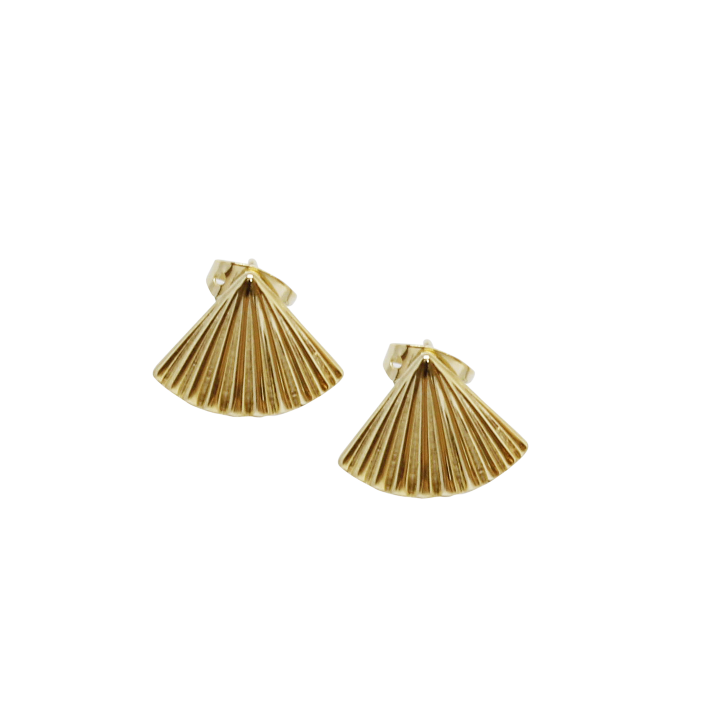 Vintage Fan Studs - Gold Plated