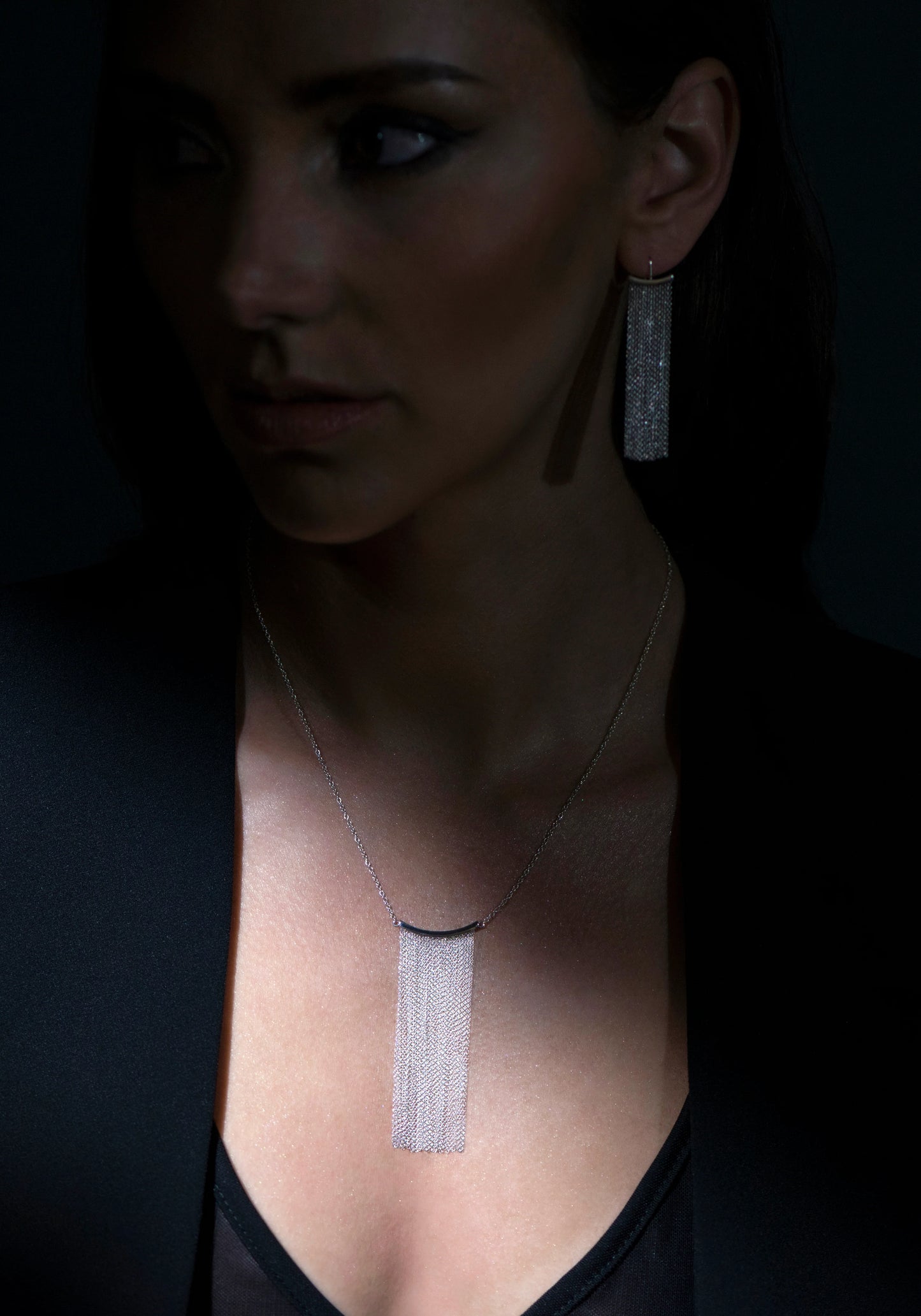 Fringe Silver Large Pendant