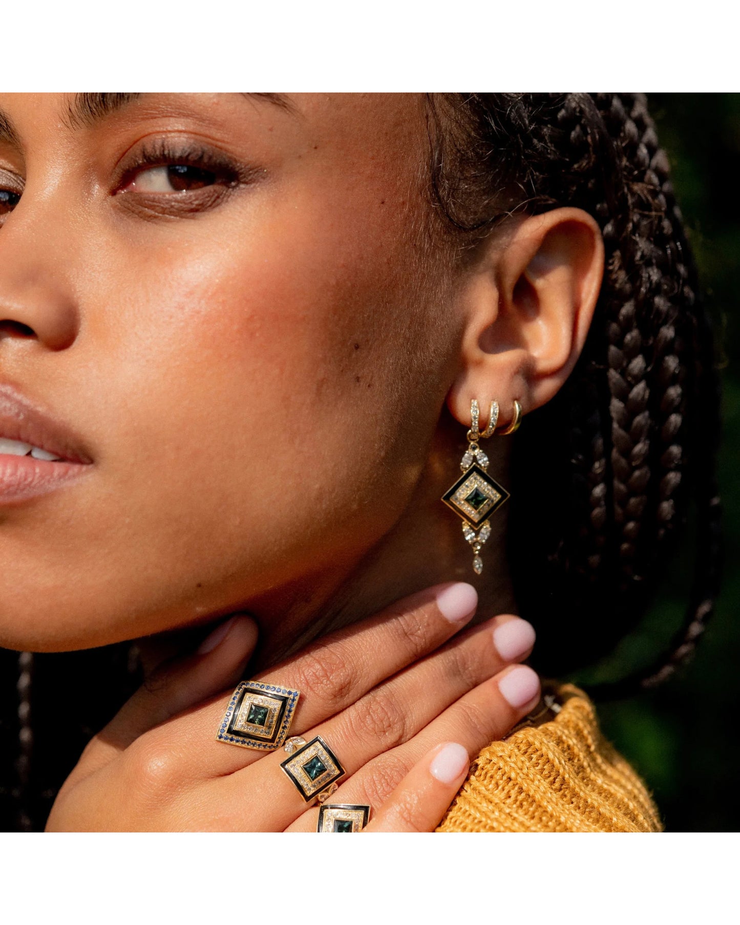 Ginger Art Deco Ring - Forest