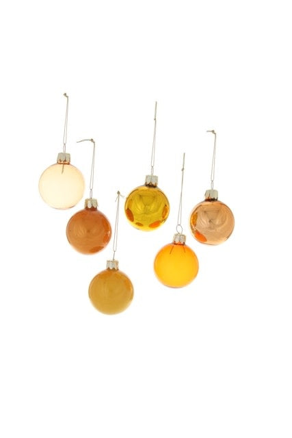 SMALL ORANGE HUE ORNAMENTS - 6 STYLES