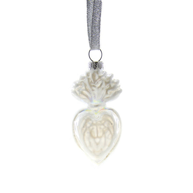 Small Sacred Heart Ornament - Ivory