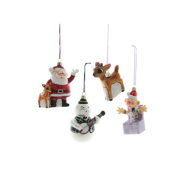 RETRO RUDOLPH CHARACTER SET #2 ORNAMENTS - SET OF 4