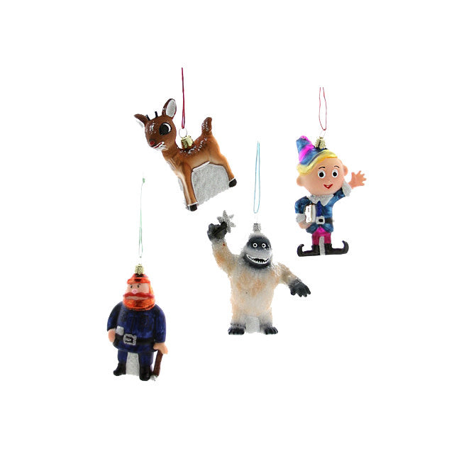RETRO RUDOLPH CHARACTER SET #1 ORNAMENTS - SET OF 4