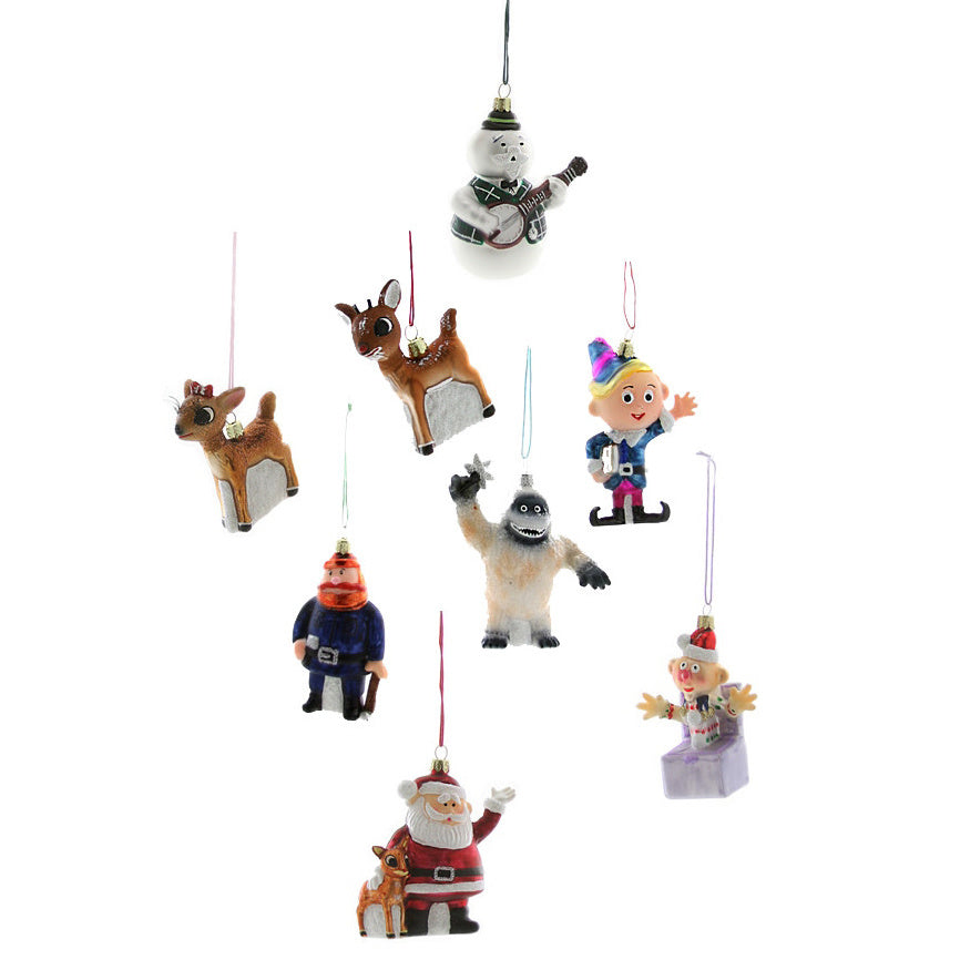 RETRO RUDOLPH CHARACTER ORNAMENTS - SET OF 8