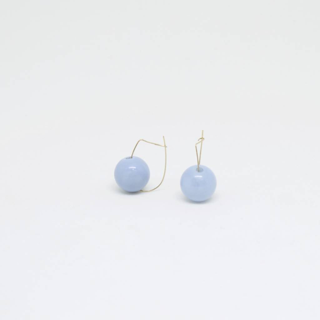 Chalcedony Ball Earring