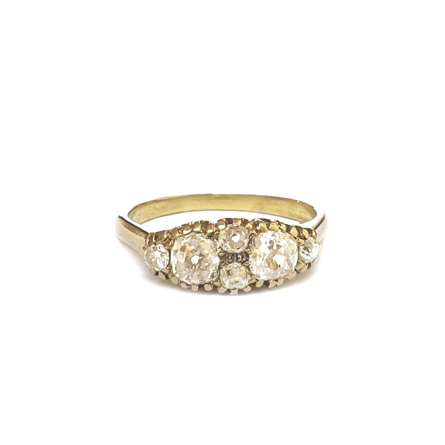 Antique 18k Gold Edwardian Diamond Ring - Size 7.5