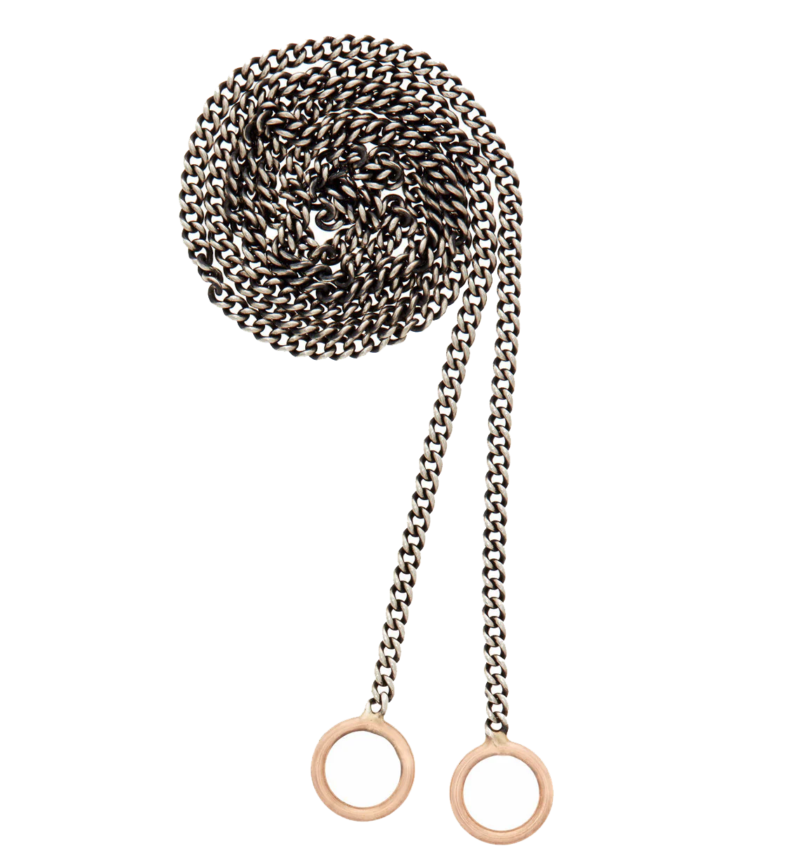 Fine Curb Chain with Rose Gold Loops - 18''