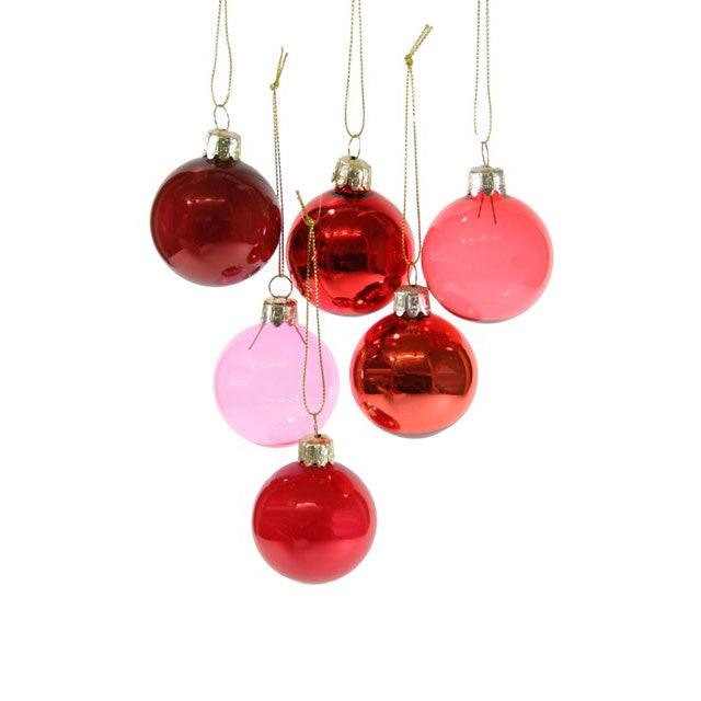SMALL RED HUE ORNAMENTS - 6 STYLES