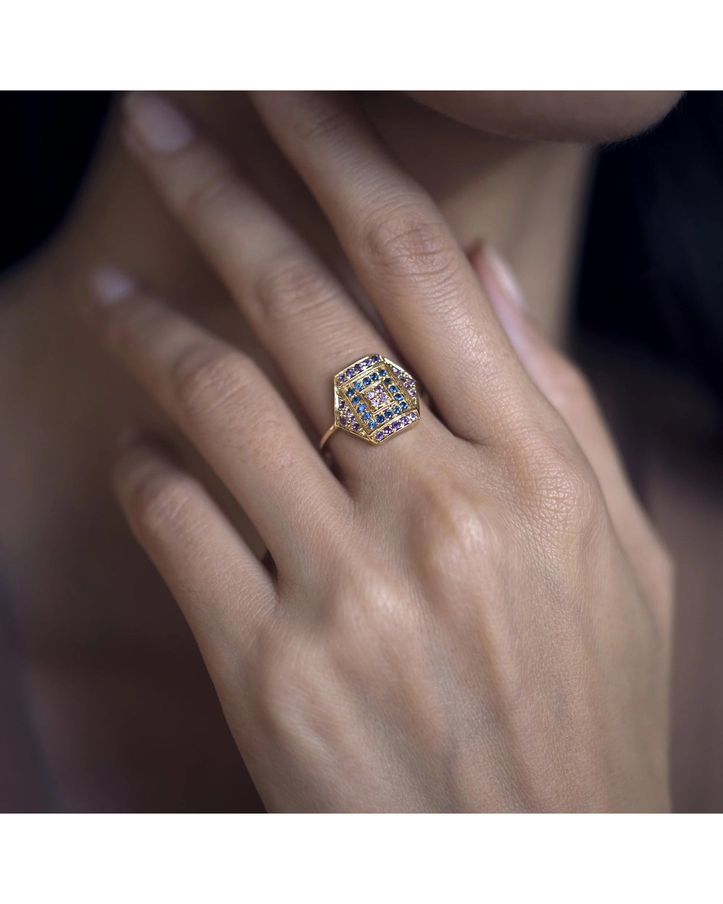 Paloma Hex Ring - Purple